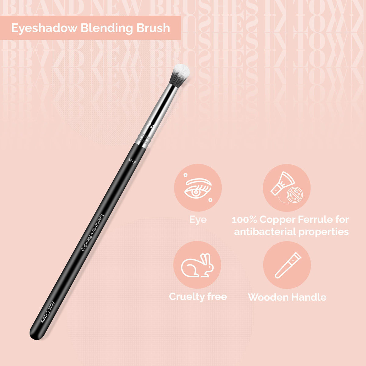 Miss Claire M19 - Eyeshadow Blending Brush - Chrome | Grocsy