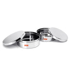 Sumeet Stainless Steel Flat Canisters/Storage Containers Set Of 2Pcs (1.2Ltr,1.5Ltr) | Grocsy