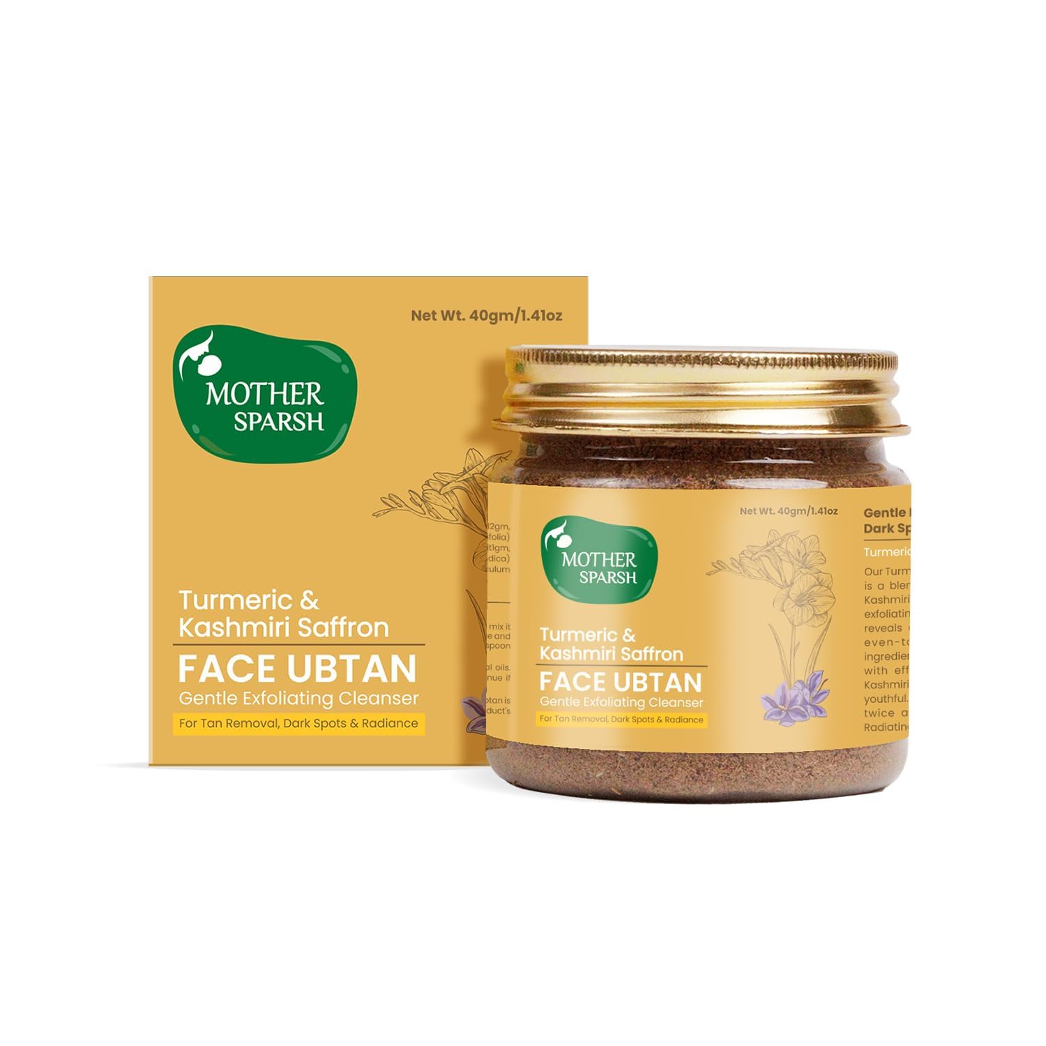 Mother Sparsh Turmeric & Kashmiri Saffron Face Ubtan Powder | Grocsy