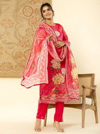 Yufta Oragnza Kurta Dupatta Set With Lining And Intricate Handwork | Grocsy