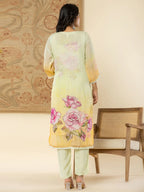 Yufta Pure Oragnza Kurta Set With Pant And Dupatta | Grocsy