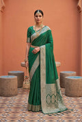 Mameraa Sarees Sea Green Soft Banarasi Silk Fabric Saree With Natural Zari Weaving In Gala Border-Sea_Green | Grocsy