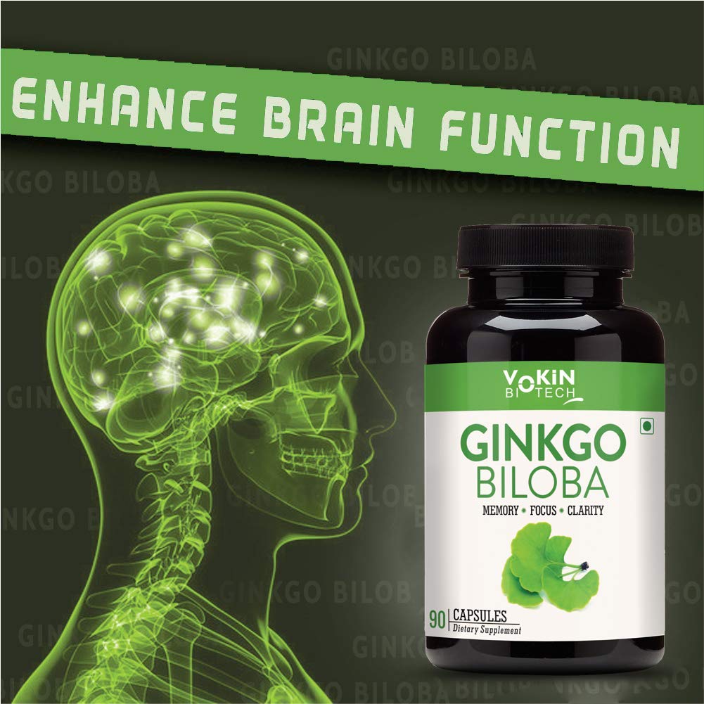 Vokin Biotech Ginkgo Biloba with Brahmi Boosts Concentration & Learning Activities | Grocsy