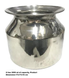Dynore Stainless Steel Water Matka Pot/Steel Ghada/Kalshi/Lota - 3500 ml | Grocsy