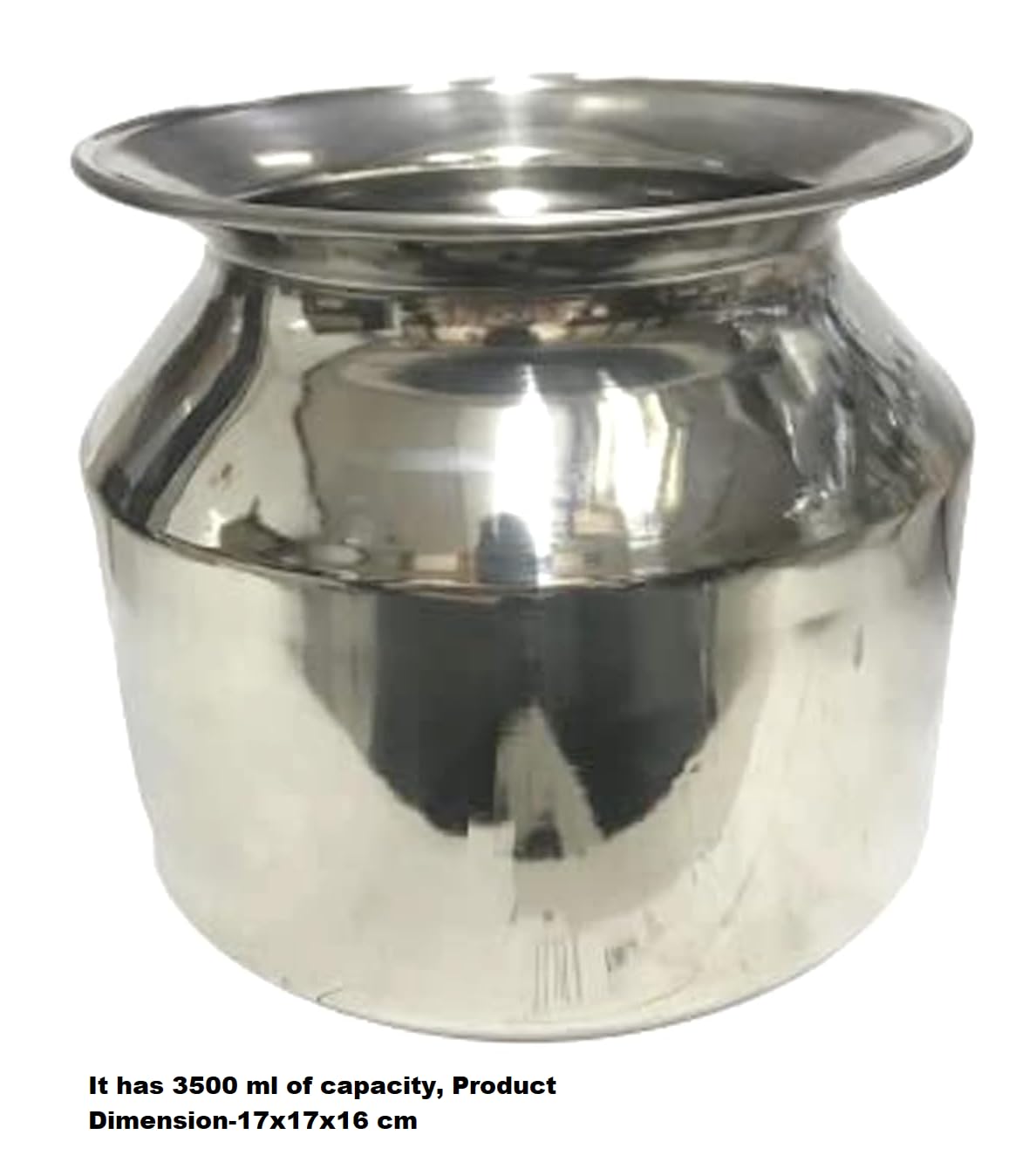 Dynore Stainless Steel Water Matka Pot/Steel Ghada/Kalshi/Lota - 3500 ml | Grocsy