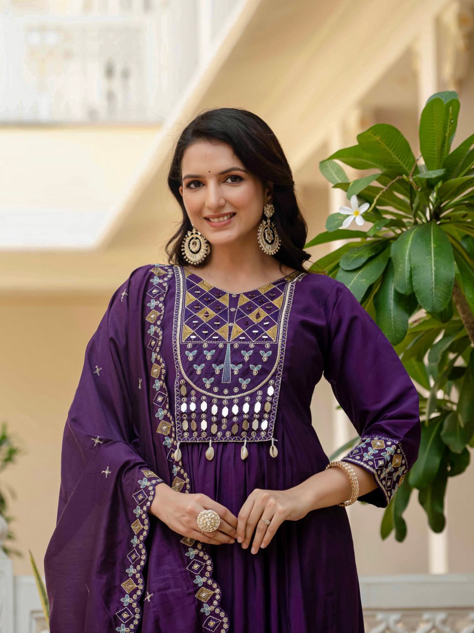 Pramukh Fab Purple Color Roman Silk Kurta Set | Grocsy
