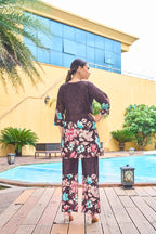 Pramukh Fab Dark Brown Color Cotton Co-ord Set | Grocsy