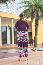 Pramukh Fab Purple Color Cotton Co-ord Set | Grocsy