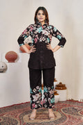 Pramukh Fab Dark Brown Color Cotton Co-ord Set | Grocsy