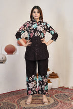 Pramukh Fab Dark Brown Color Cotton Co-ord Set | Grocsy