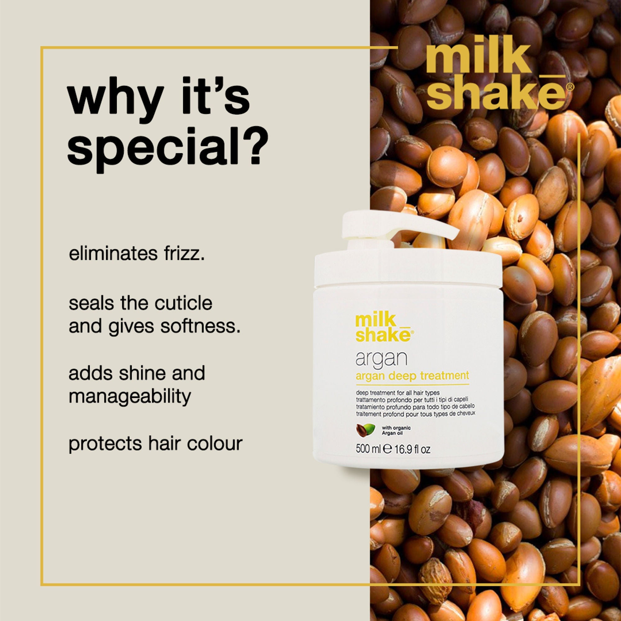 Milkshake Argan Mask For Deep Nourishment & Frizz Free Hair | Grocsy