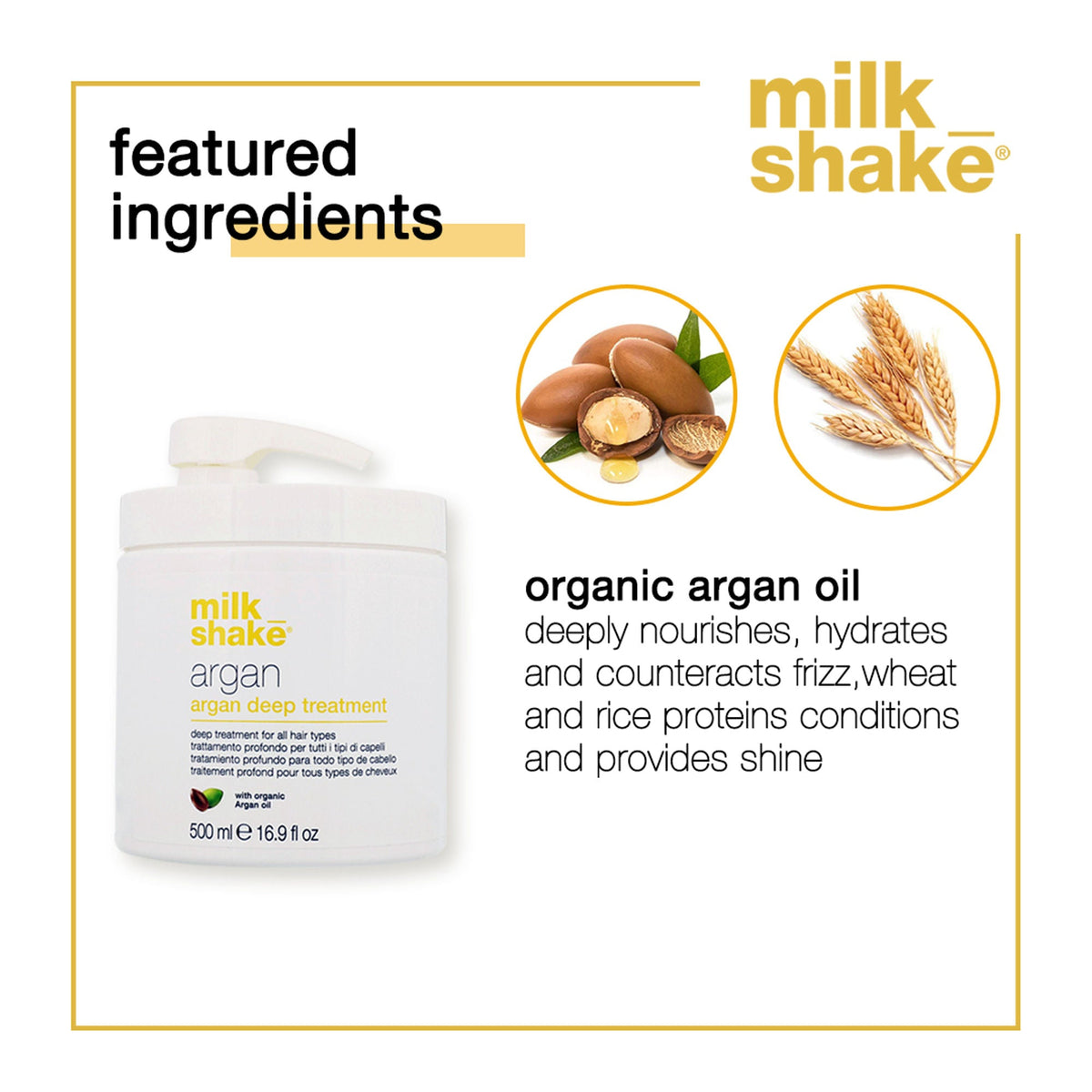 Milkshake Argan Mask For Deep Nourishment & Frizz Free Hair | Grocsy