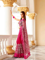 Tikhi Imli Embellished Beads and Stones Net Heavy Work Saree | Grocsy