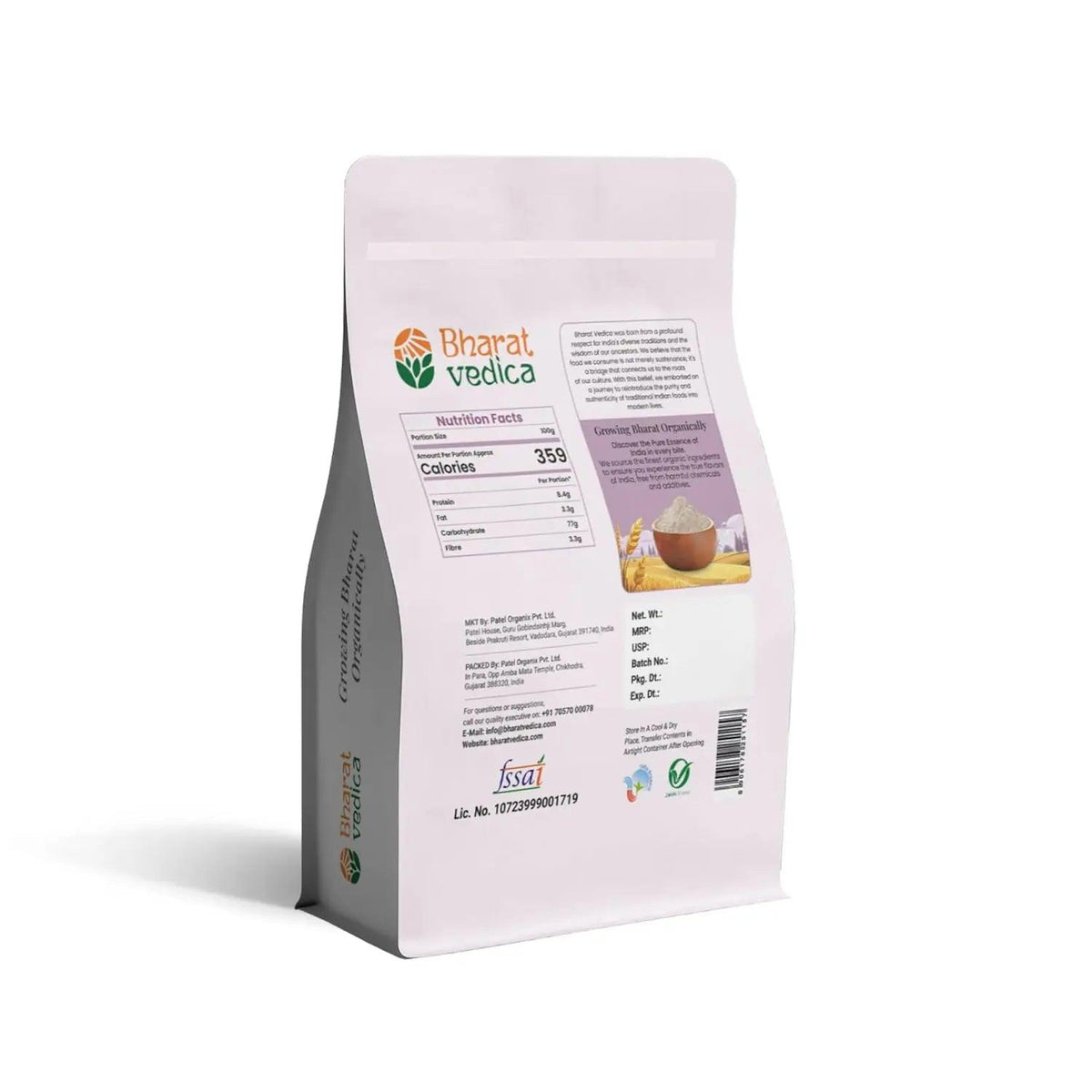 Bharat Vedica Organic Sorghum Flour - Organic Jowar ka Atta | Grocsy