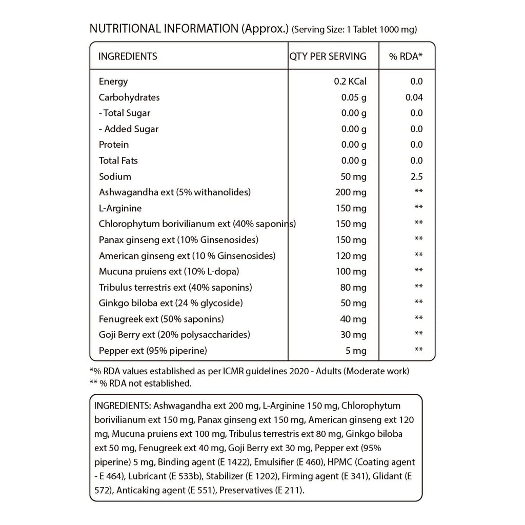 Pure Nutrition Ashwaginseng Veg Tablets | Grocsy