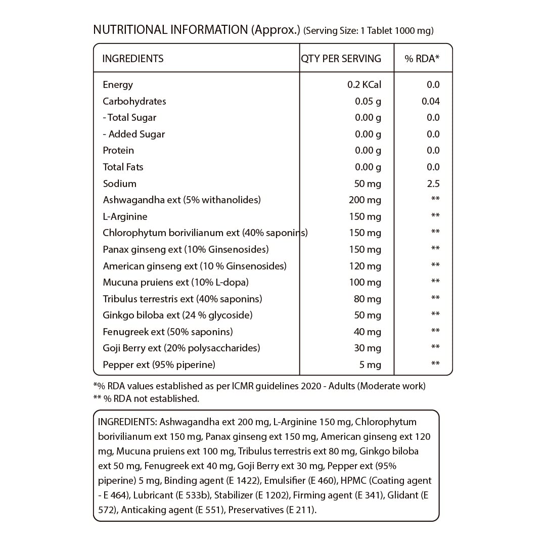 Pure Nutrition Ashwaginseng Veg Tablets | Grocsy
