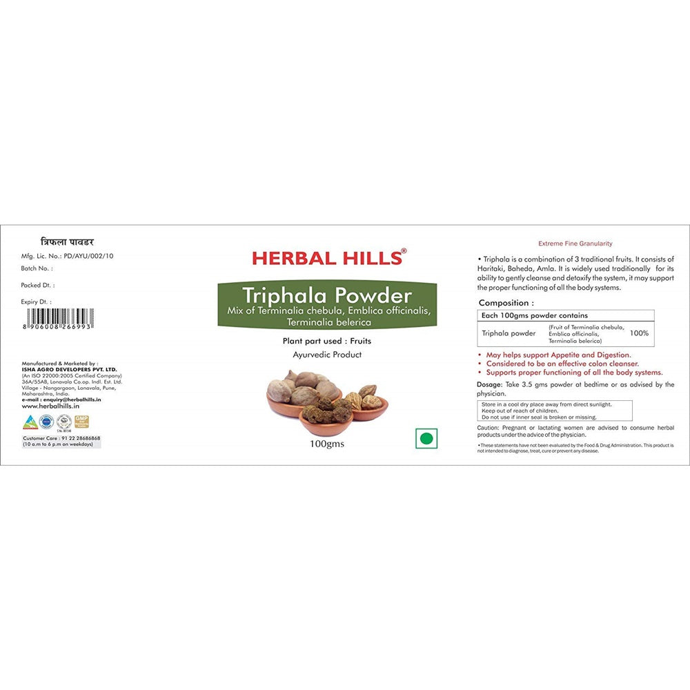Herbal Hills Ayurveda Organic Triphala Powder | Grocsy