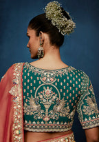 Monjolika Fashion Rust Fancy Fabric Embroidered Saree With Stitched Blouse | Grocsy