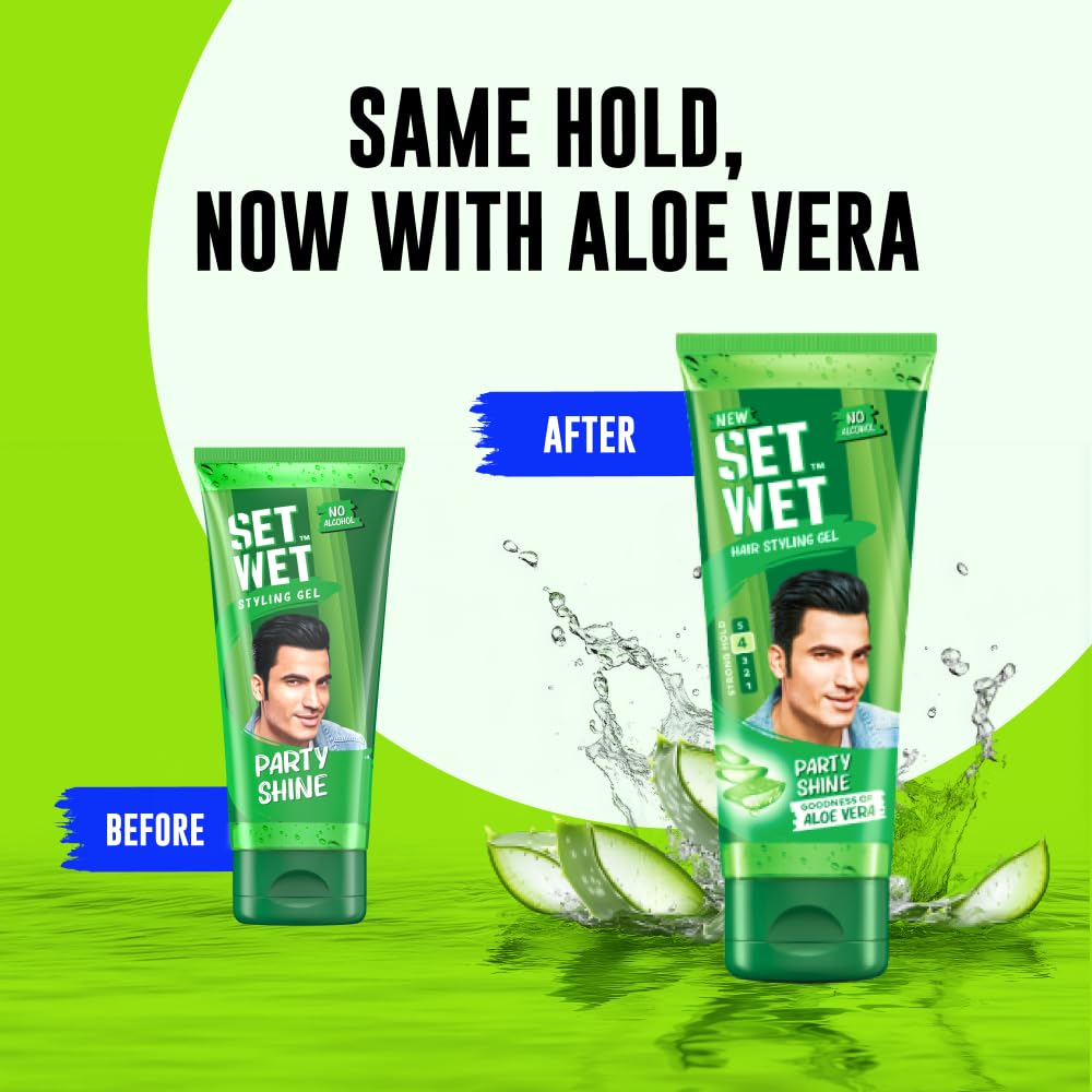 Set Wet Hair Gel for Men Vertical Hold Strong Hold High Shine | Grocsy