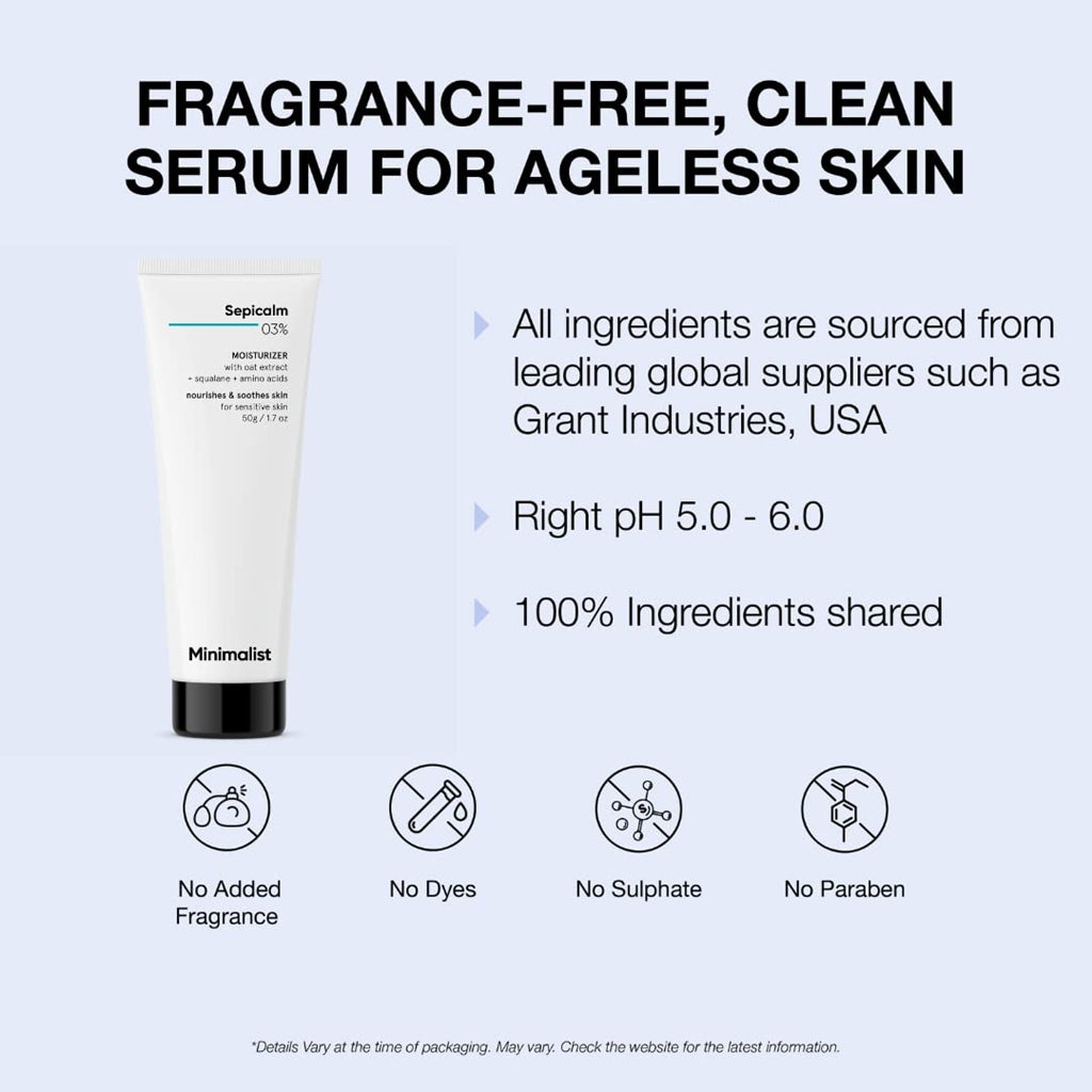 Minimalist Sepicalm 3% + Oat Moisturizer | Grocsy