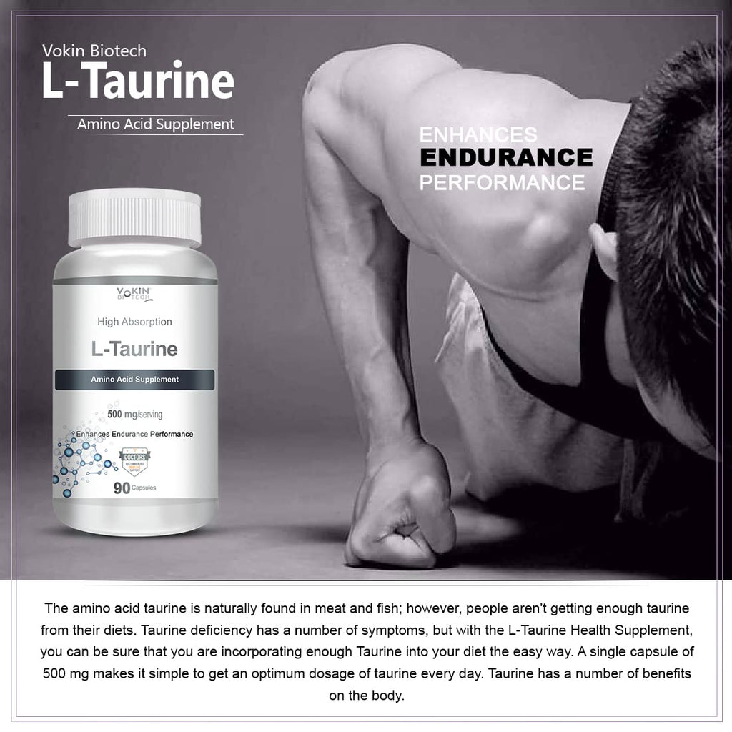 Vokin biotech L-Taurine - Amino Acid Supplement - 500mg | Grocsy