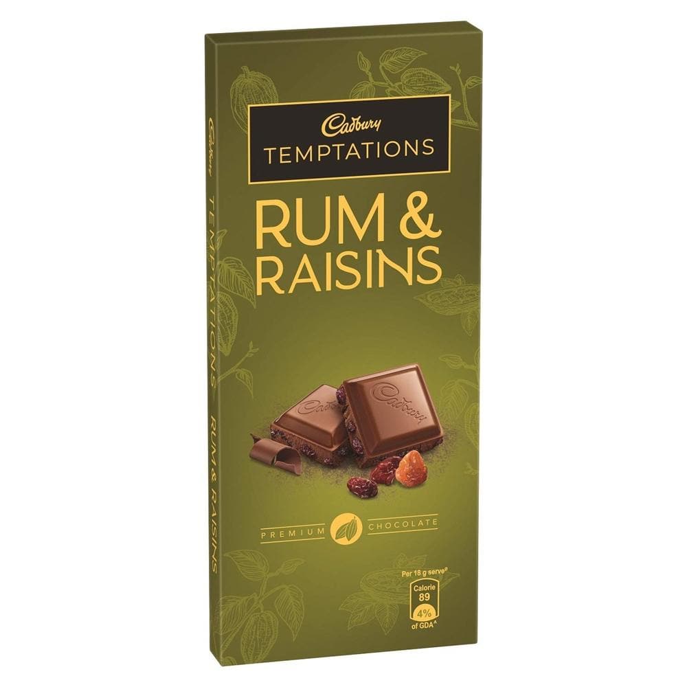 Cadbury Temptation Rum and Raisin Chocolate, 70 g | Grocsy