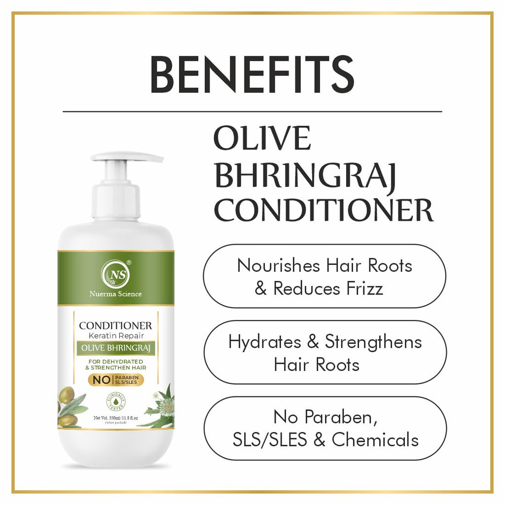 Nuerma Science Keratin Repair Olive Bhringraj Hair Conditioner for Dehydrated & Strengthen Hair | Grocsy