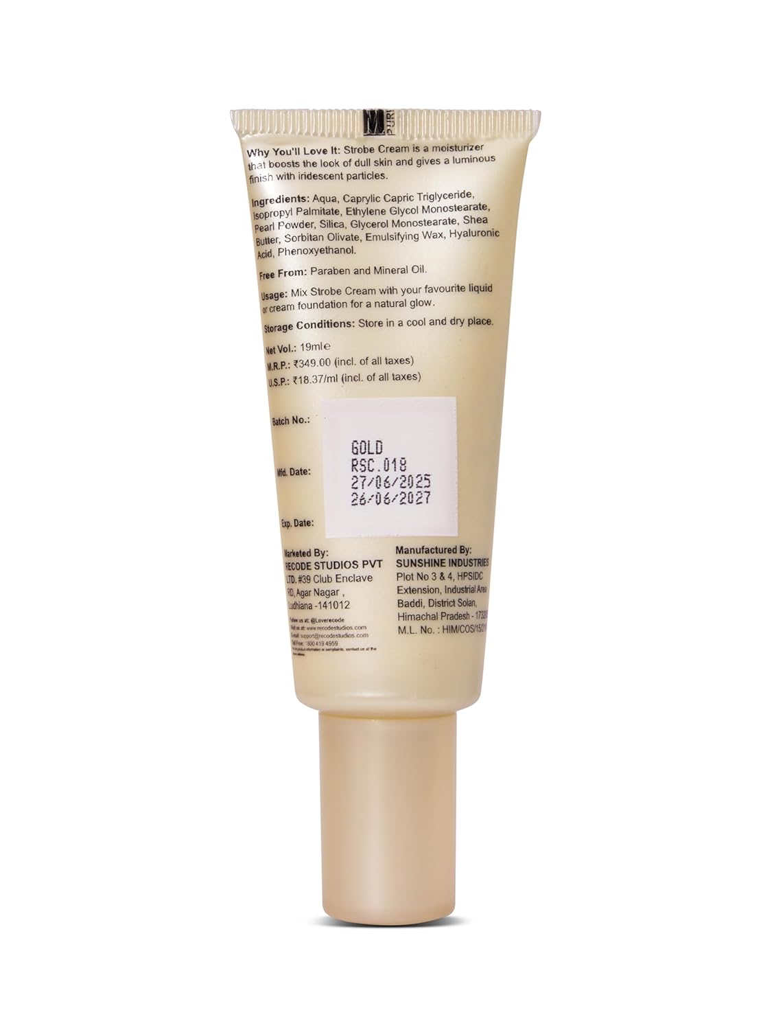 Recode Strobe Cream - Gold | Grocsy