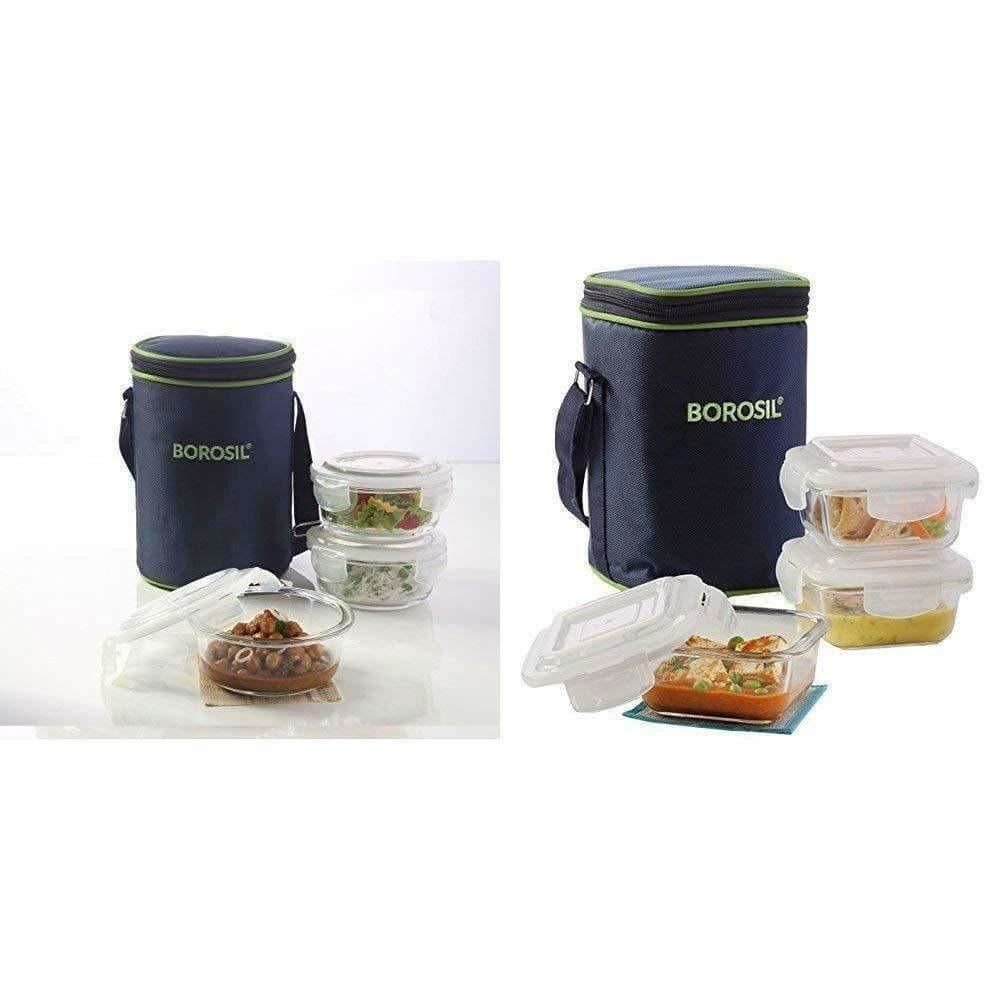Microwavable Containers with Lunch Bag, 400ml, Set of 3 | Grocsy