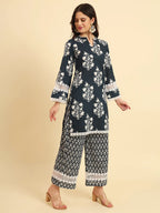 Yufta Pure Cotton Pakistani Style Kurta Set With Pant & Dupatta With Lace Detailing | Grocsy