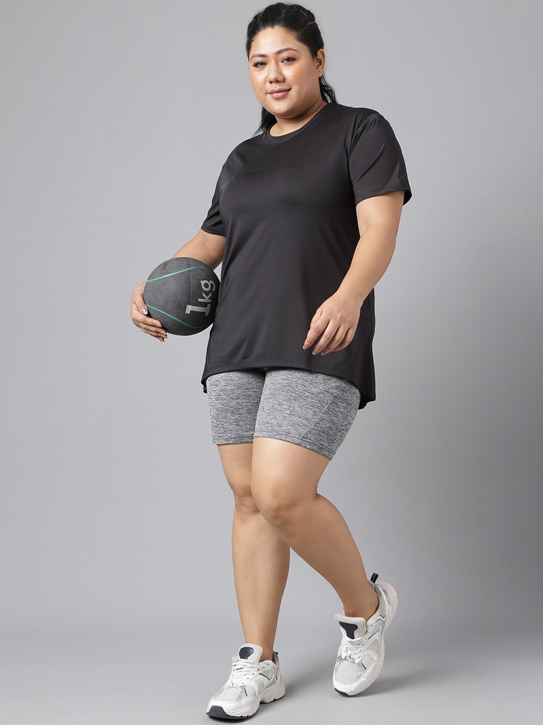 MKH Plus Size Drop-Shoulder Sleeves Dri-FIT Relaxed Fit Training T-shirt | Grocsy