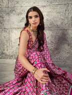 Monjolika Fashion Rani Pink Colour Satin Print Work Saree | Grocsy