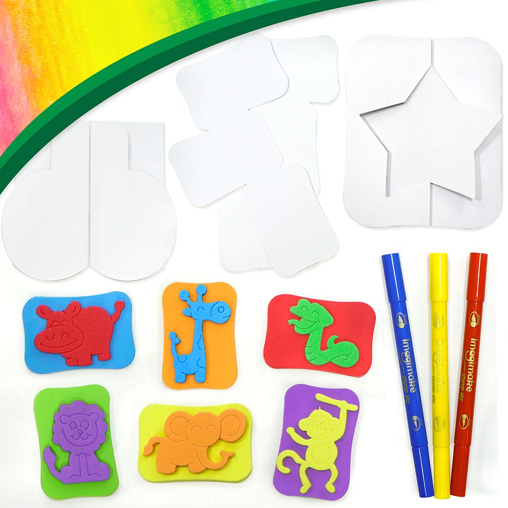 Imagimake Stamp Art Jungle | Easter Crafts for Kids Ages 3-5 | Easter Basket Stuffers for Toddler | Easter Toys | Easter Gifts for Toddlers | Easter Gifts for Girls & Boys 3, 4, 5, 6, 7, 8 Years | Grocsy