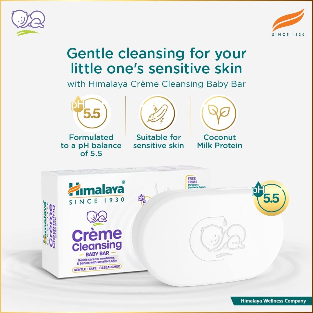 Himalaya Herbals Creme Cleansing Baby Bar For Baby's Sensitive Skin | Grocsy