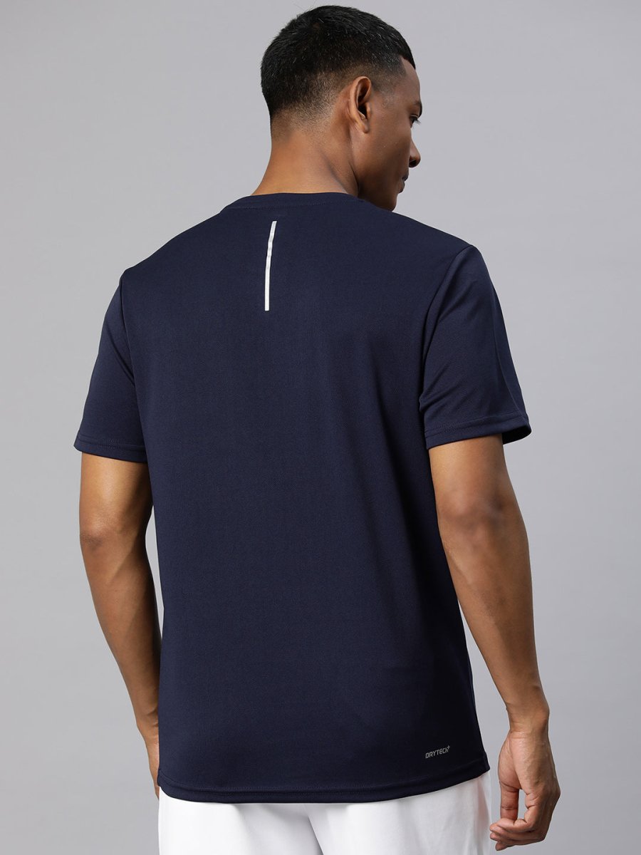 Alcis Men Typography Printed Dry Tech Slim Fit Sports T-shirt | Grocsy