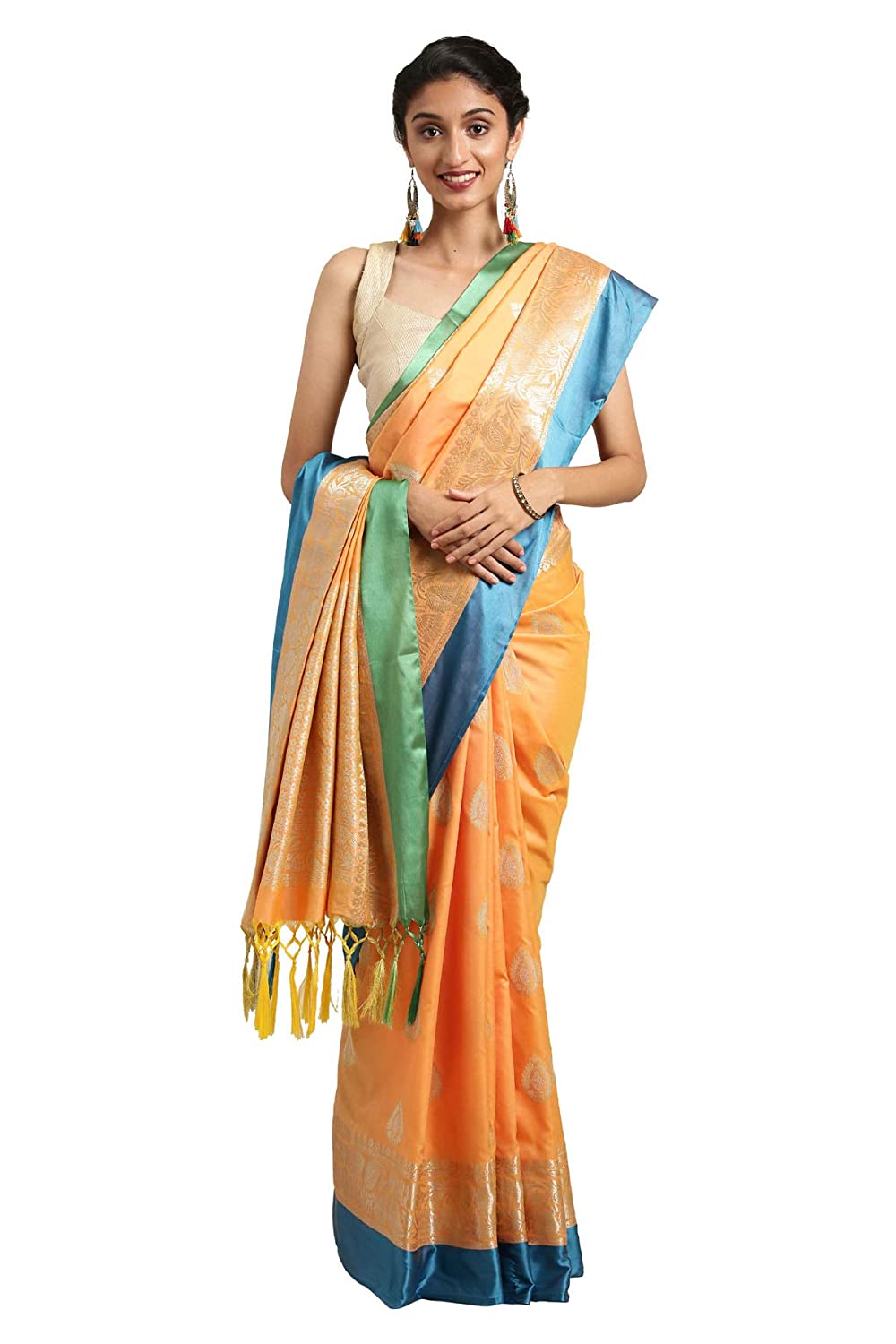 Varkala Silk Sarees Women'S Banarasi Katan Silk Saree With Blouse Piece | Grocsy