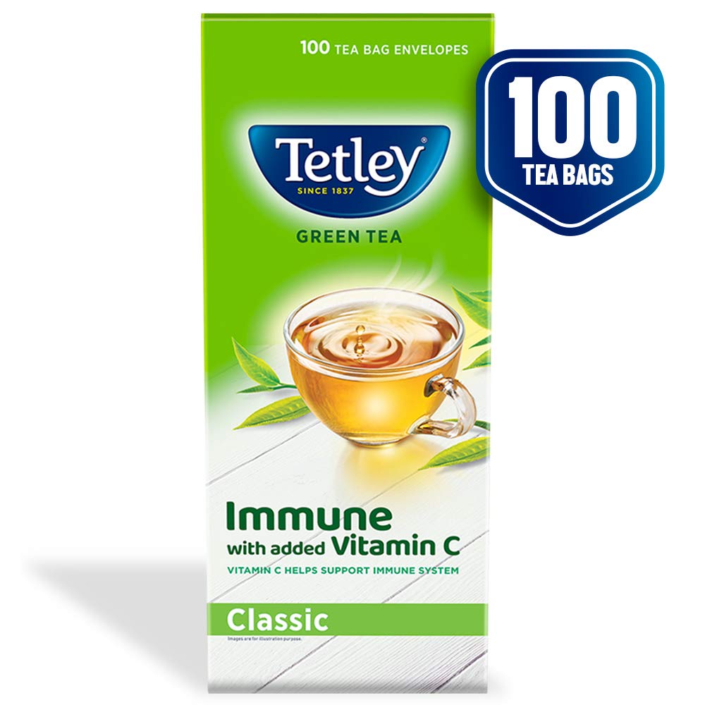 Tetley Green Tea Regular (100 Tea Bags) | Grocsy