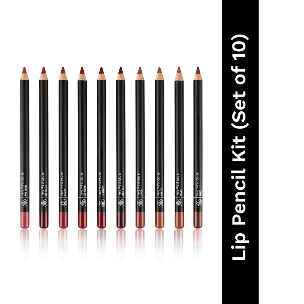 PAC Studio Lip Pencil Vault Set of 10 - Creamy Non Drying, Longwear Intense Pigment, Matte Finish | Grocsy
