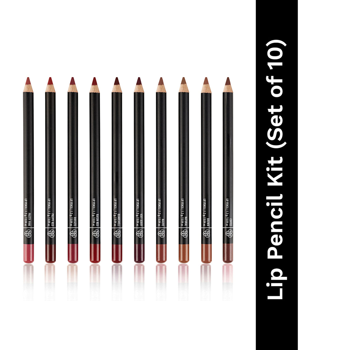 PAC Studio Lip Pencil Vault Set of 10 - Creamy Non Drying, Longwear Intense Pigment, Matte Finish | Grocsy