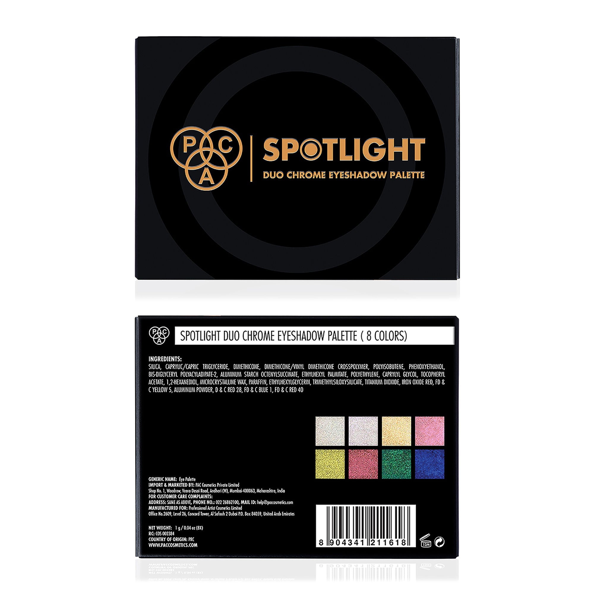 PAC Studio Spotlight Duo Chrome Palette Season 1 - Intensely Pigmented, Buttery Smooth Multi Chrome Shades | Grocsy