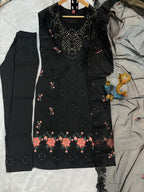 Pramukh Fab Black Color Viscose Roman Kurta Set | Grocsy