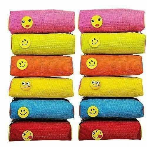Bright Colour Multipurpose Smiley Pen Pencil Pouch Case | Grocsy