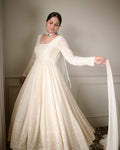 Yash Enterprise Salwar Soul Women'S White Net With Heavy Embroidery Sequin Salwar Suit | Grocsy