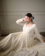 Yash Enterprise Salwar Soul Women'S White Net With Heavy Embroidery Sequin Salwar Suit | Grocsy