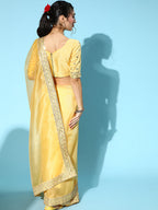 Saree Mall Solid Saree with Woven Design Border | Grocsy