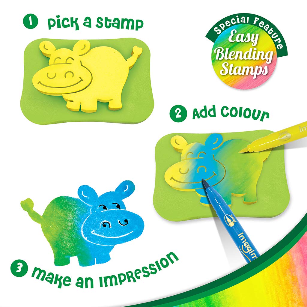 Imagimake Stamp Art Jungle | Easter Crafts for Kids Ages 3-5 | Easter Basket Stuffers for Toddler | Easter Toys | Easter Gifts for Toddlers | Easter Gifts for Girls & Boys 3, 4, 5, 6, 7, 8 Years | Grocsy