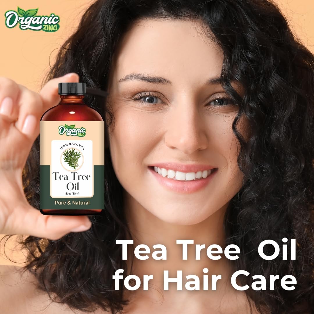 Organic Zing Tea Tree (Melaleuca Alternifolia) Oil | Pure & Natural Essential Oil for Aroma, Diffusers, Skincare & Haircare | Grocsy