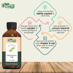Organic Zing Gingergrass (Cymbopogon martinii) Oil | Pure & Natural Essential Oil for Skincare, Hair Care, Aroma and Diffusers | Grocsy
