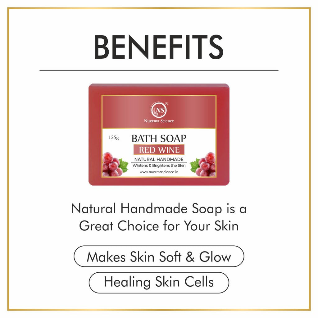 Nuerma Science Red Wine Bath Soap | Whitens & Brightens the Skin | Grocsy