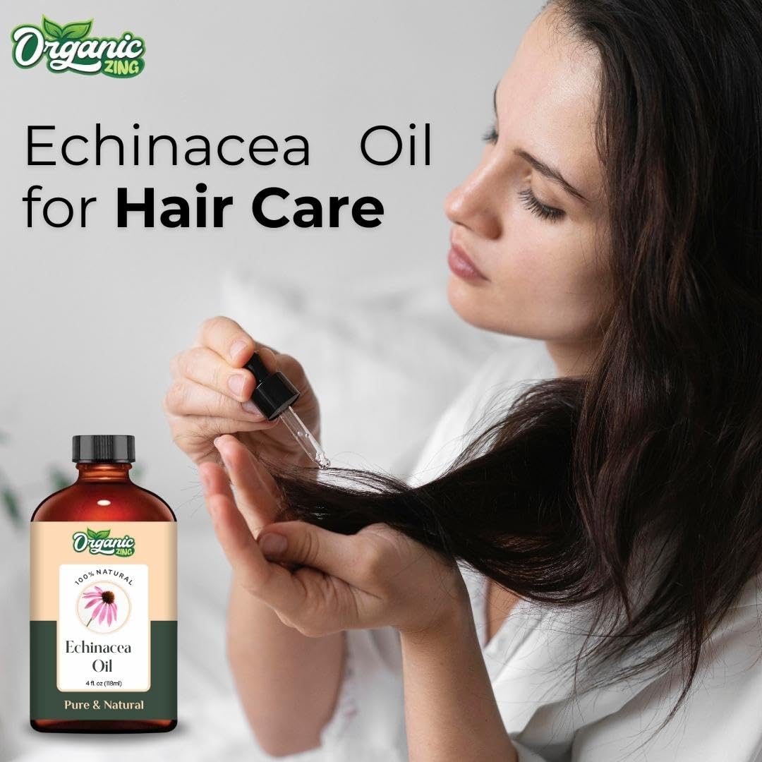Organic Zing Echinacea (Echinacea angustifolia) Oil | Pure & Natural Carrier Oil for Skincare and Hair Care | Grocsy